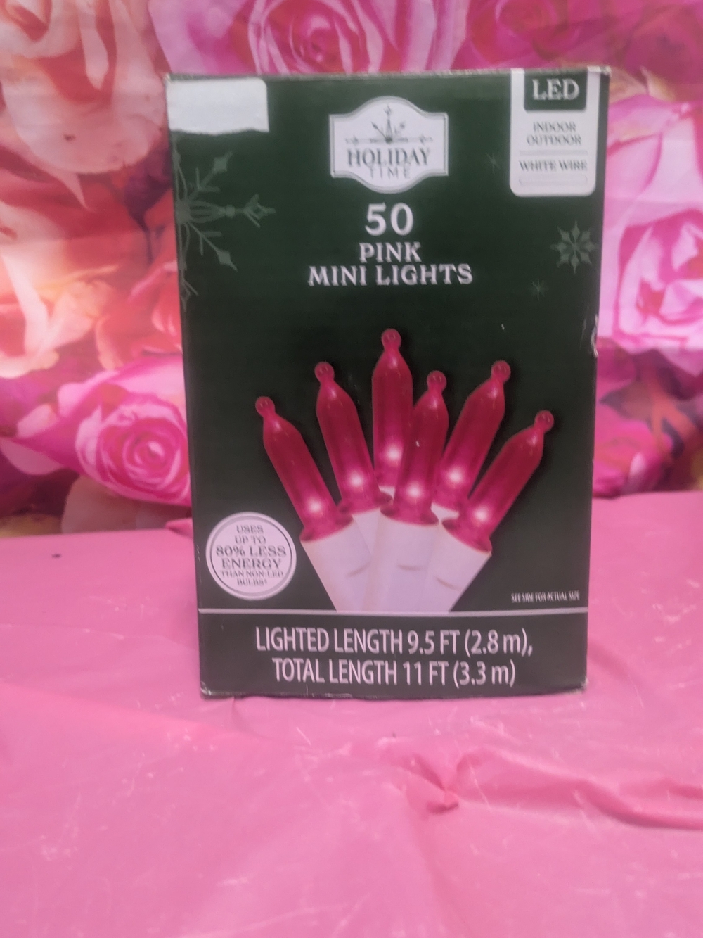 Holiday Time Pink Mini LED String Lights - 50 Count